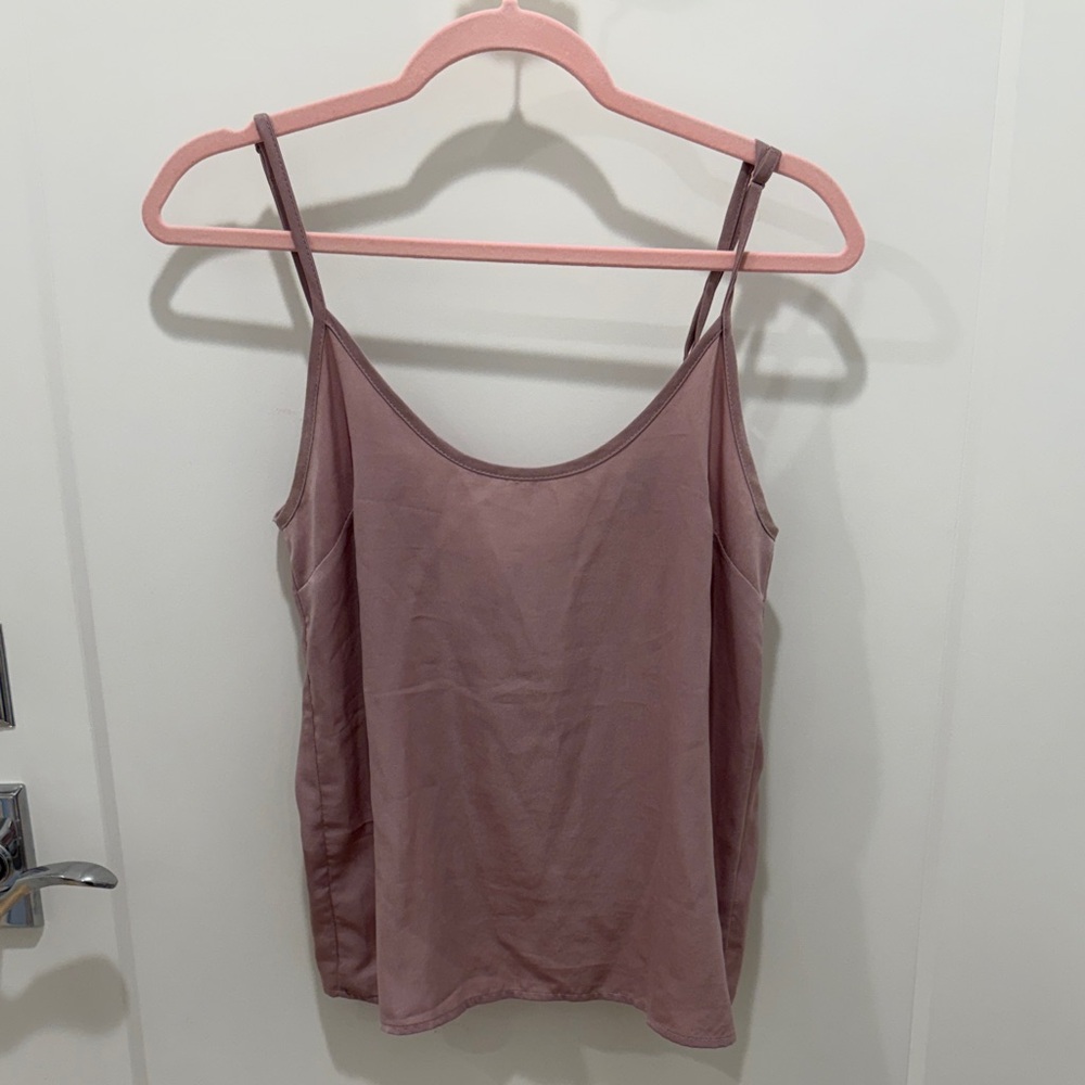 Lulu's Dusty Mauve Spaghetti Strap Camisole, Tie Bow Back